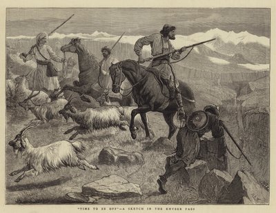 时间到了，开伯尔山口的草图 作者 塞缪尔·埃德蒙·沃勒